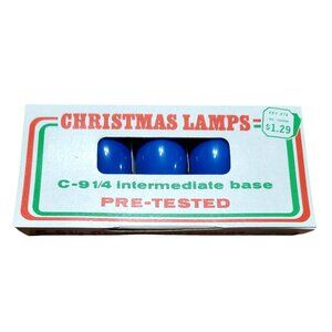 New C-9 1/4 Christmas Lamps Blue Replacement Light Bulbs Intermediate Base VTG